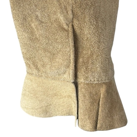 MARGARET GODFREY STYLE 8776 RUFFLE FRONT SUEDE LEATHER SNAP SHIRT JACKET SHACKET - Picture 12 of 16